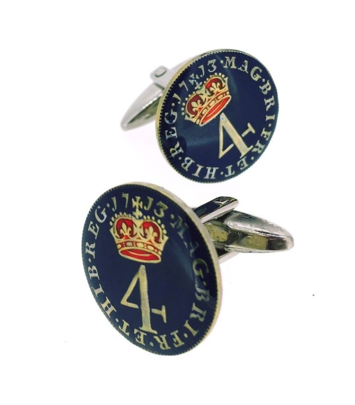 Gemelos Replica Moneda 4 Peniques UK Jorge II Año 1740