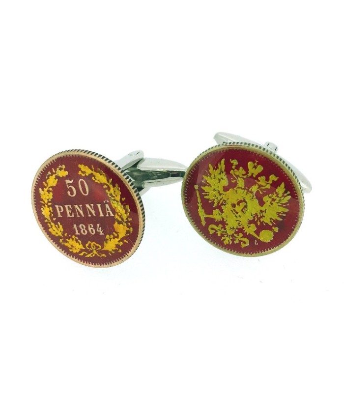 Gemelos Replica Moneda 50 Pennia Finlandia 1864