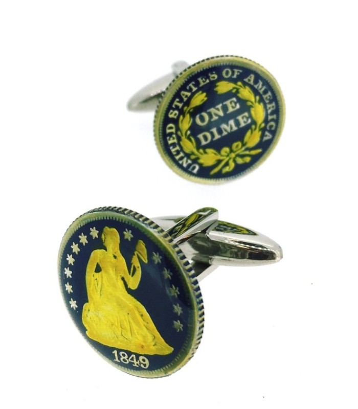 Gemelos Replica Moneda One Dime USA 1849