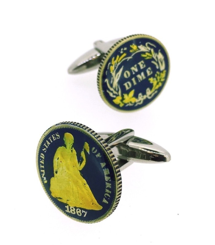 Gemelos Replica Moneda One Dime USA 1867