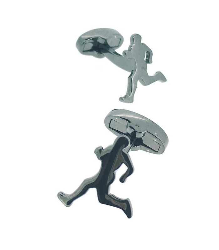 Gemelos para camisa Runner Acero Negro