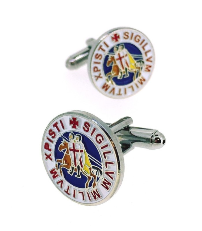 Gemelos para Camisa Sello de los Caballeros Templarios Xpisti Sigillum Militum