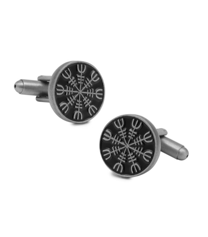 Gemelos para Camisa Símbolo de Protección Vikingo Aegishjalmur