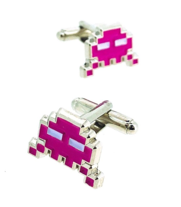 Gemelos para Camisa Space Invaders 8 bits Fucsia
