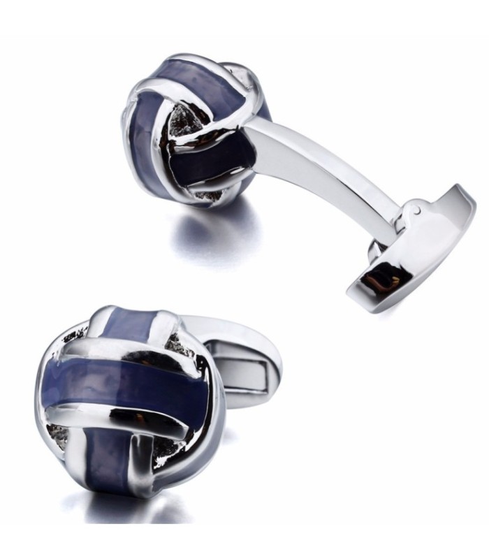 Gemelos para Camisa Striped Grey Enamel Balls