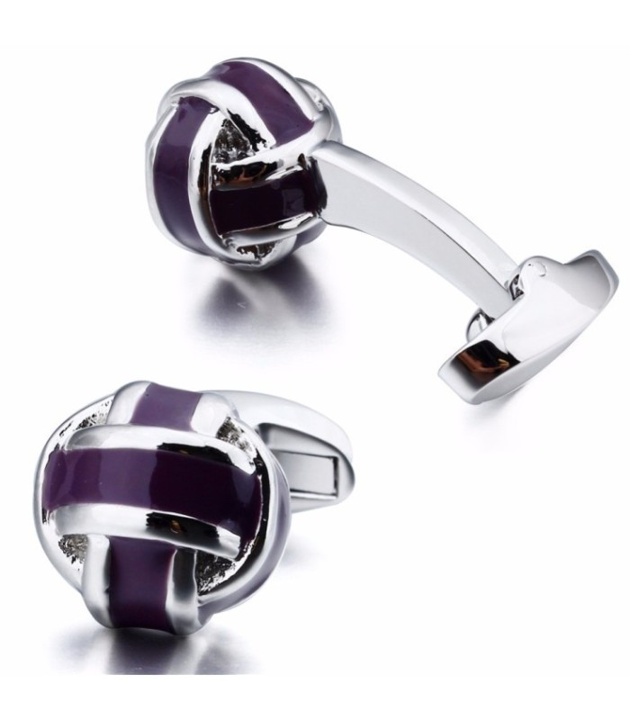 Gemelos para Camisa Striped Purple Enamel Balls