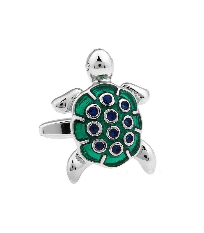 Gemelos para Camisa Tortuga Verde Esmaltada