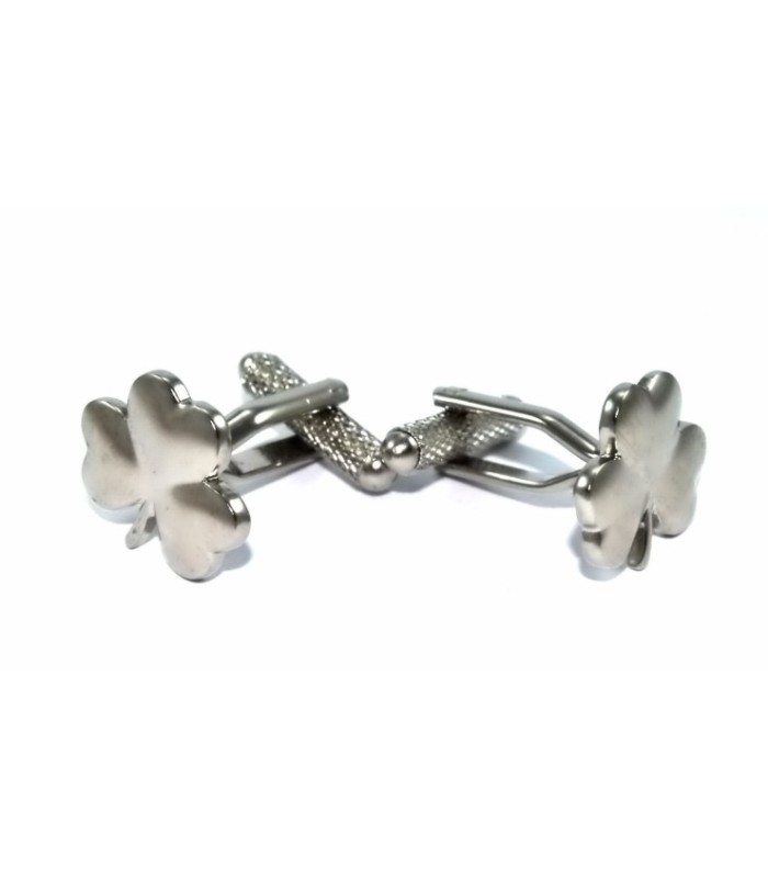 Gemelos para camisa Trébol Plateado