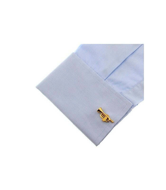 Gemelos para camisa Trompeta Dorada