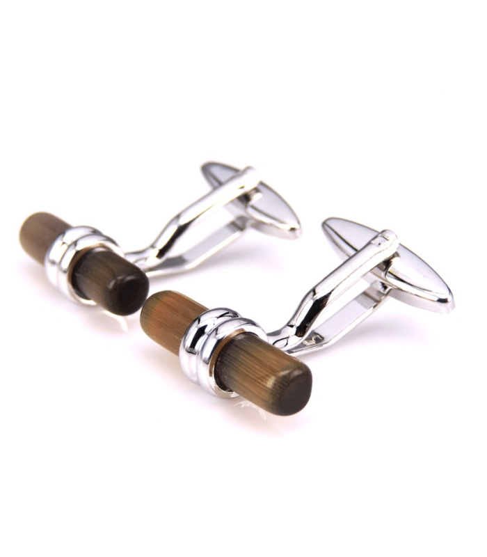 Gemelos para camisa Vintage Crystal Square Marron