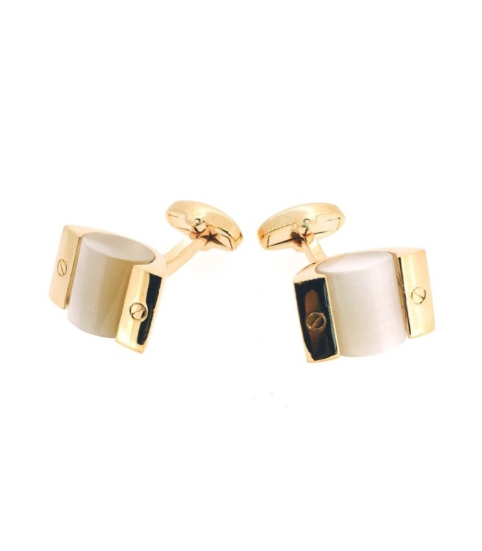 Gemelos para Camisa White Stone Cilinder Engarced