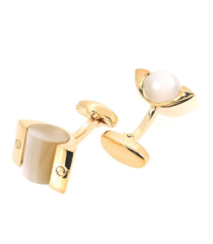 Gemelos para Camisa White Stone Cilinder Engarced