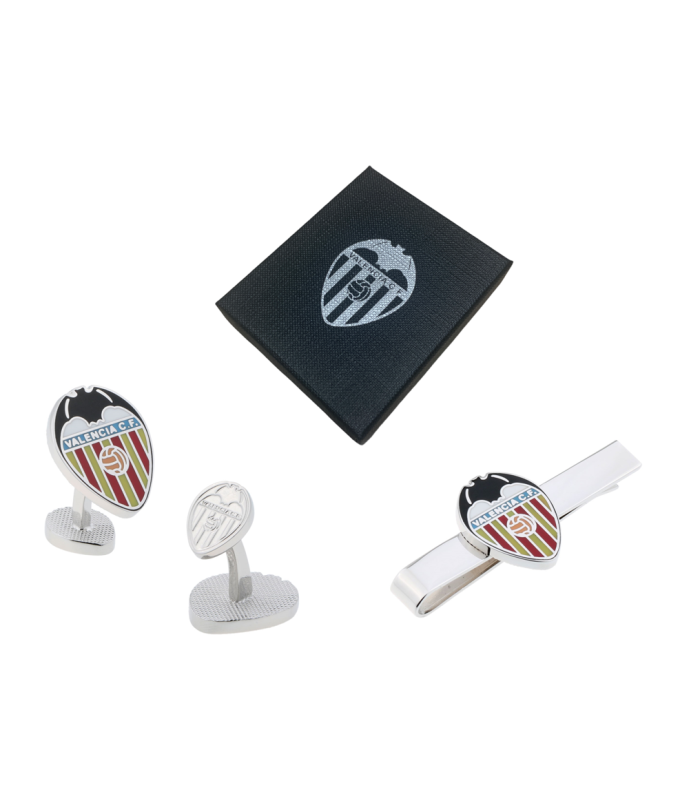 Gemelos para Camisa y Pasador de Corbata Valencia CF Producto Oficial