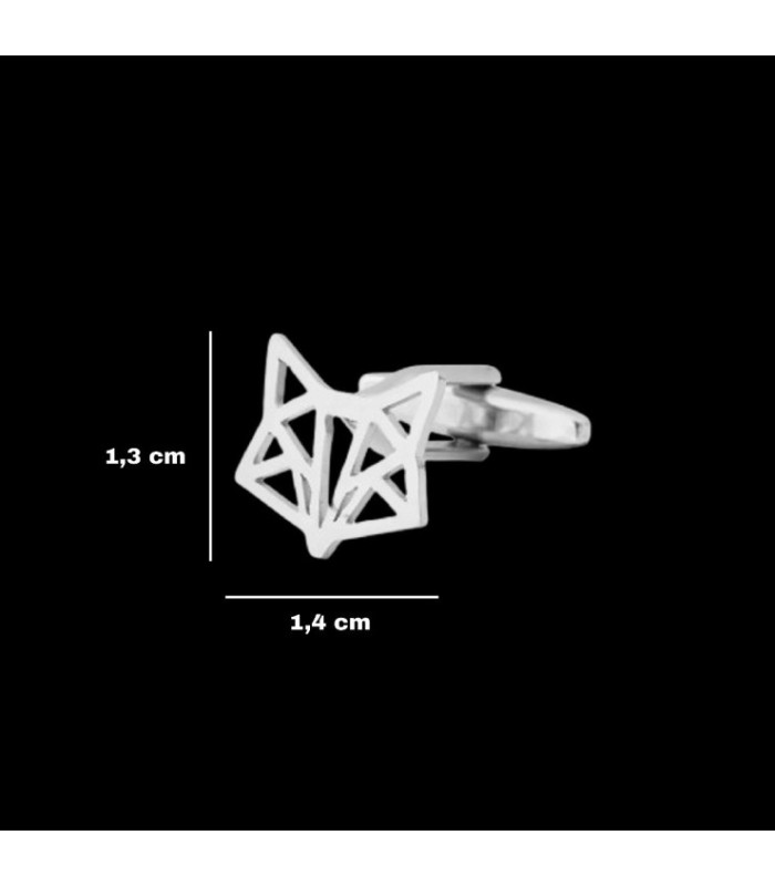 Gemelos para Camisa Zorro Diseño Inox 14 mm