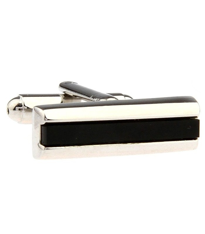 Gemelos Wedding Black Single Stripe in Onix