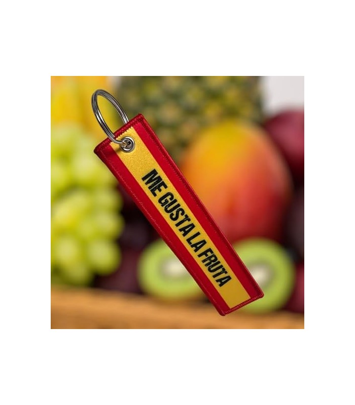 Llavero Bordado  Me Gusta la Fruta 13 x 3 cm