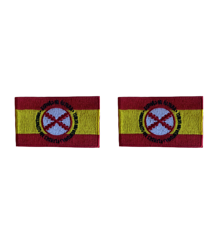 Pack 2 Parches Termoadhesivos Bandera España Lema Tercios de Flandes 8x5cm