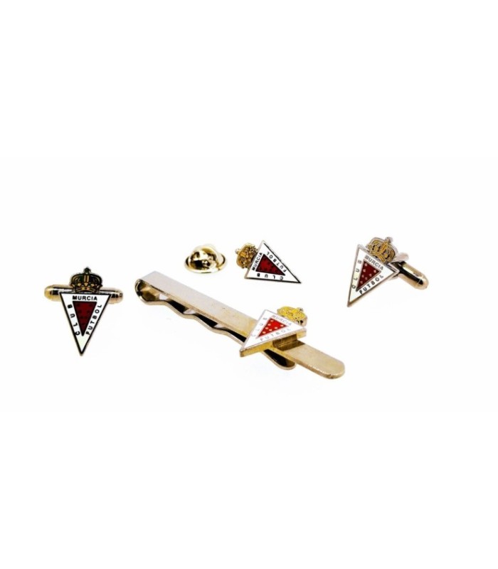 Pack Completo de Pin y Gemelos para camisa Escudo Murcia FC a Color