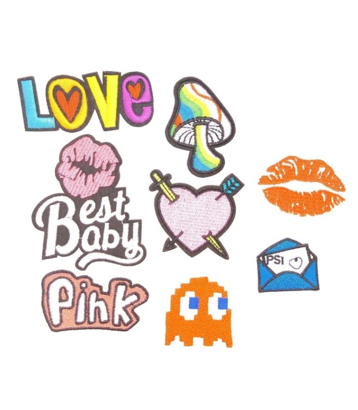 Pack Nº 4 de 9 Parches Bordados Termoadhesivos