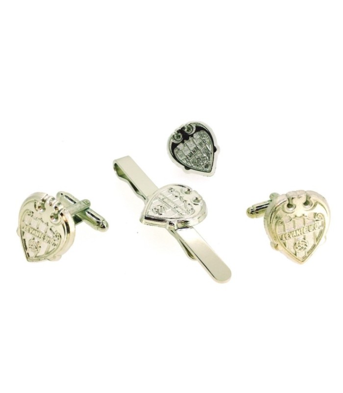 Pack Pasador de corbata Gemelos de camisa y pin de solapa de la UD Levante Acero