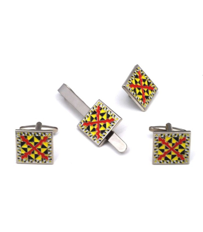 Pack Pasador de Corbata gemelos de camisa y pin Tercios Amarillos Viejos o Tercio de Benavente