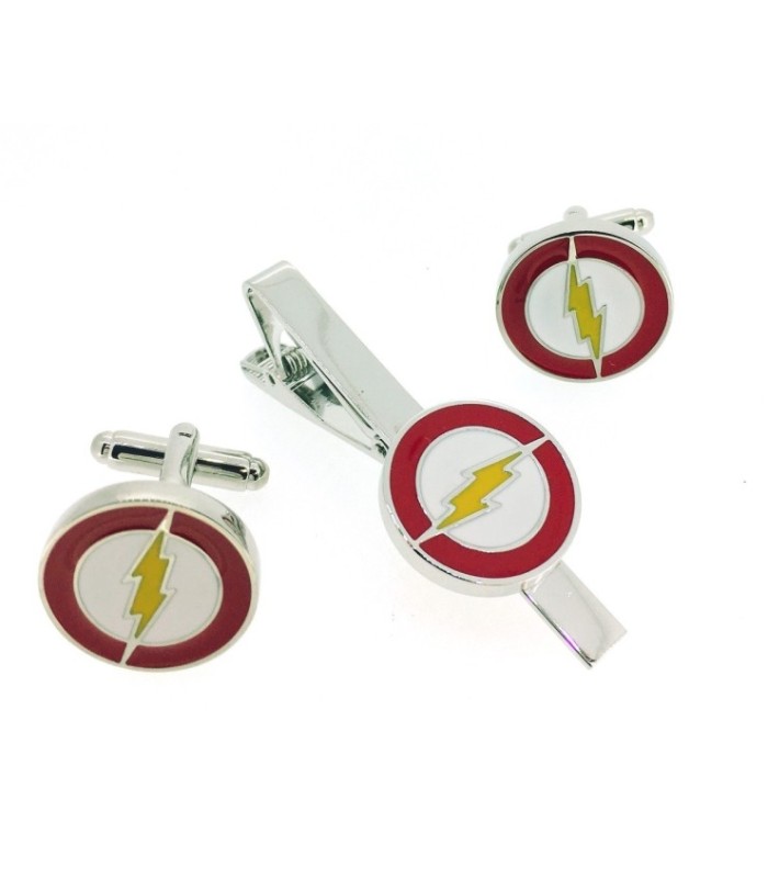 Pack Pasador de Corbata Gemelos para Camisa Flash
