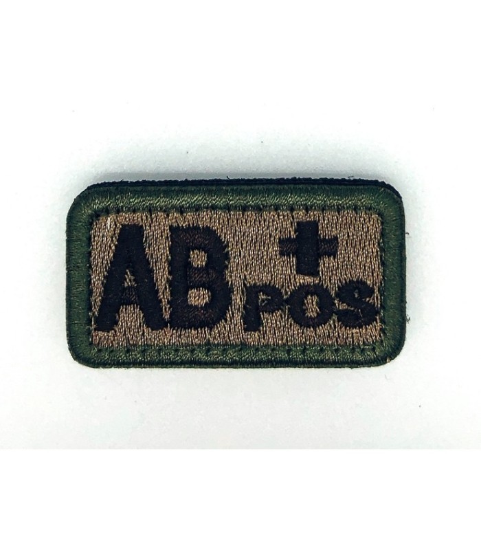 Parche Bordado Hook and Loop Grupo Sanguíneo AB+ Modelo 3 5x2,5cm