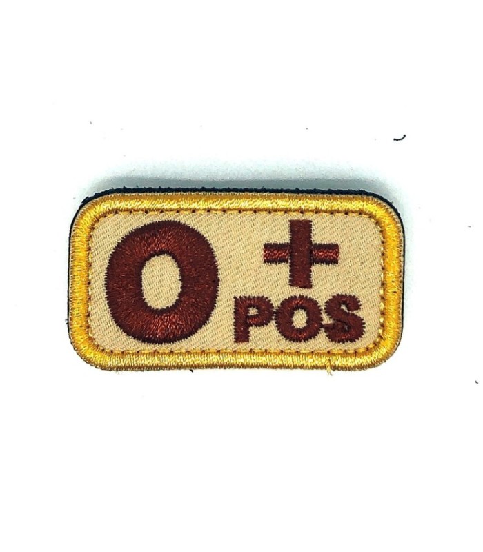 Parche Bordado Hook and Loop Grupo Sanguíneo O+ 5x2,5cm