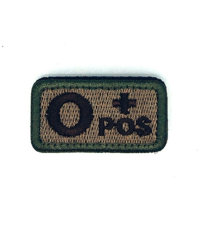 Parche Bordado Hook and Loop Grupo Sanguíneo O+ Modelo 3 5x2,5cm