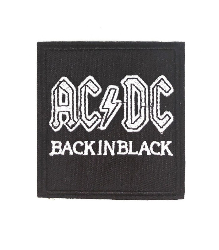 Parche Bordado Termoadhesivo ACDC Back In Black 7cm
