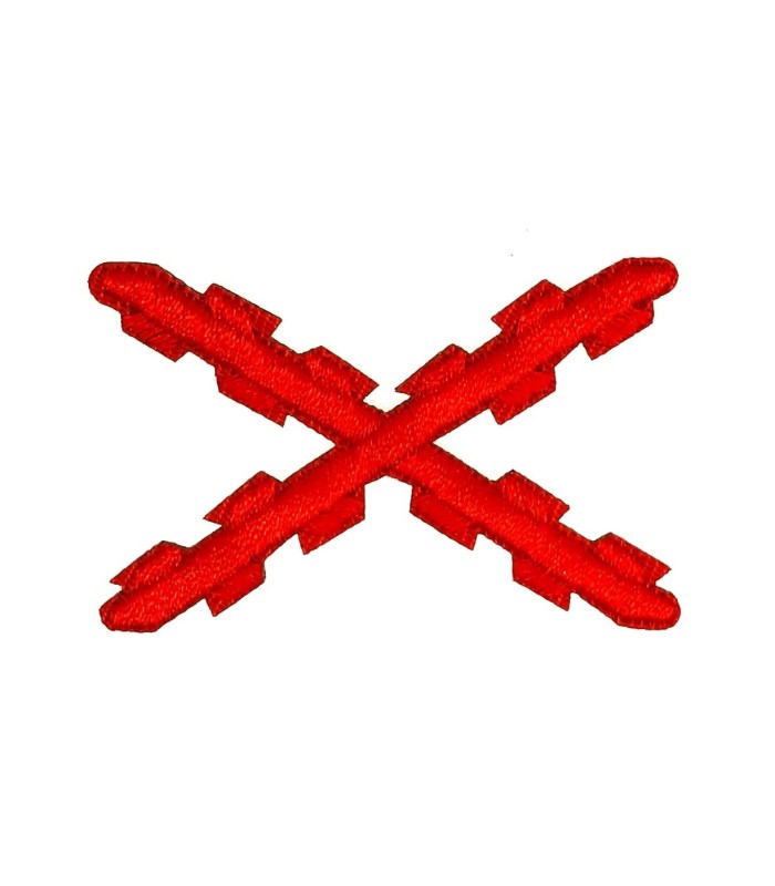 Parche Bordado Termoadhesivo Aspa Borgoña 5,2x3,4 cm