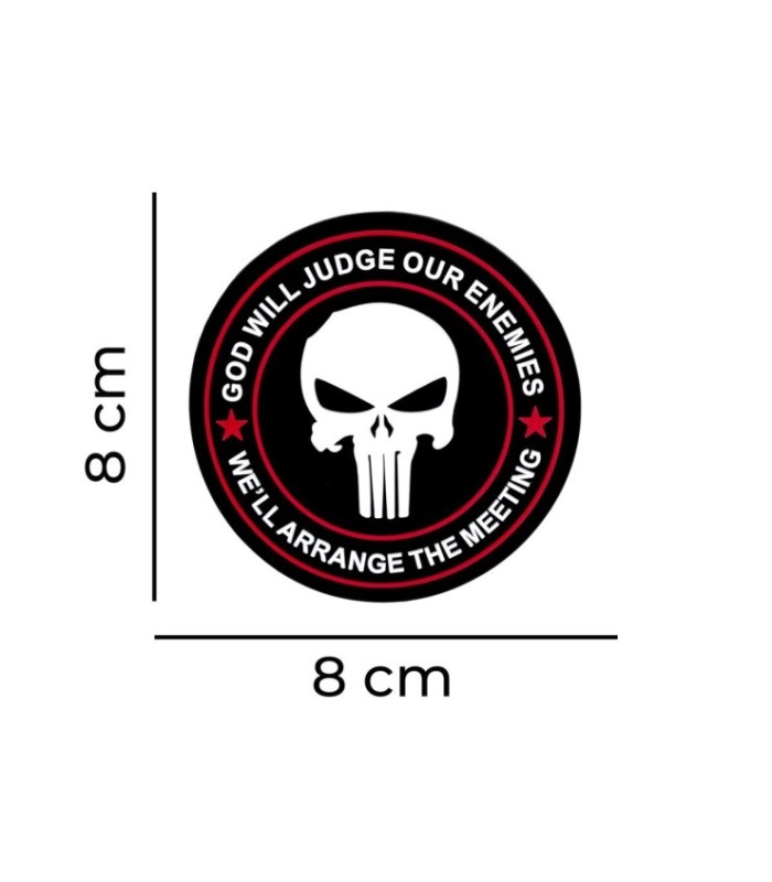 Parche de Goma Hook and Loop Calavera Punisher - 8 x 8 cm