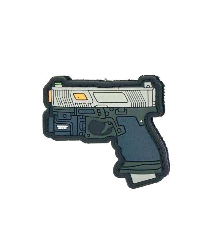 Parche de Goma Hook and Loop Pistola Táctica Gris -6,5 x 5 cm