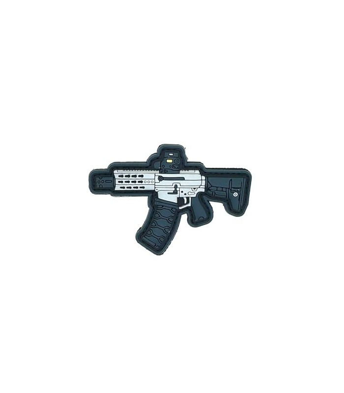 Parche de Goma Hook and Loop Subfusil con Mira Blanco -9x6,5cm