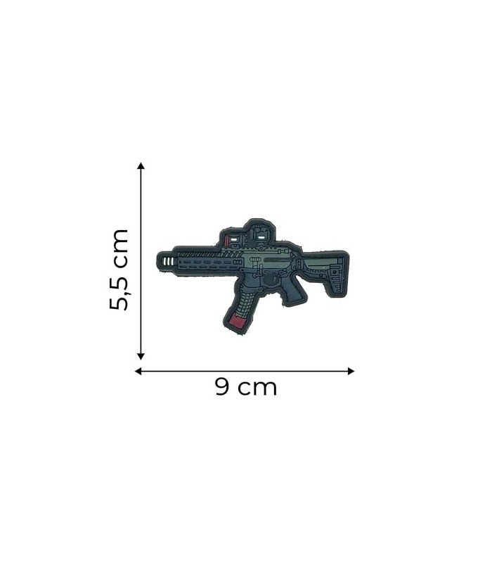 Parche de Goma Hook and Loop Subfusil con Miras - 9 x 5,5 cm