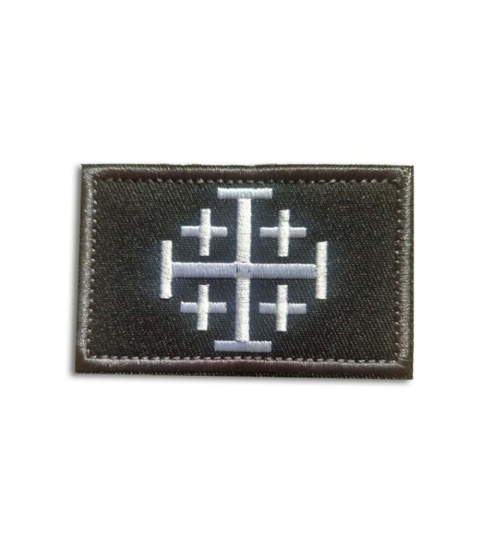 Parche Hook and Loop Cruz de Jerusalén – Parches Templarios - 8x5cm