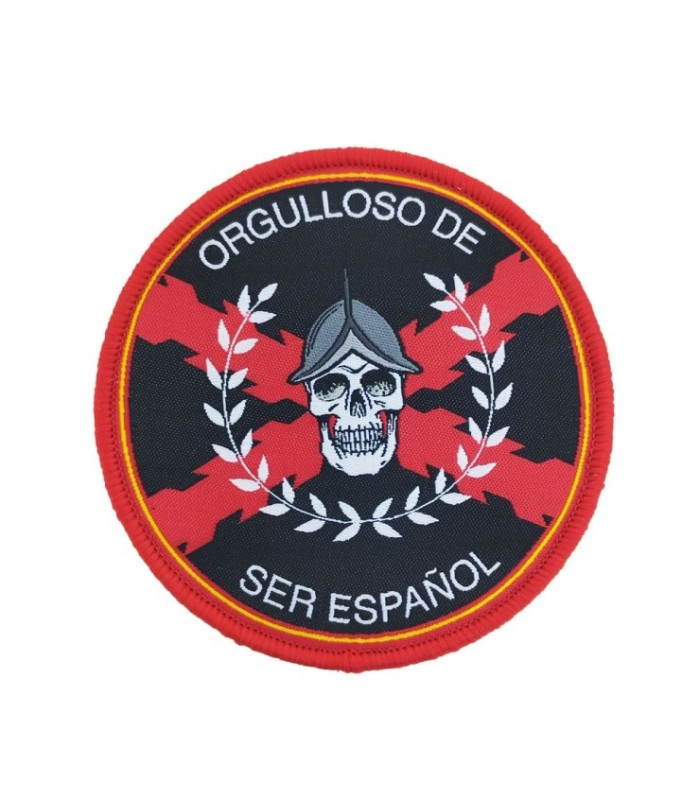 Parche Hook and Loop Orgulloso de Ser Español Calavera templaria 8cm