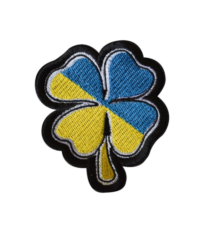 Parche Hook and loop Trebol de 4 hojas bandera de ucrania 7x8cm- Gemelolandia