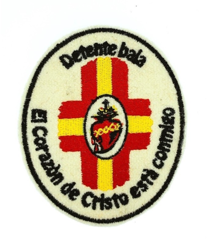 Parche recreación historica Detente bala corazón de cristo españa 9,5x8cm