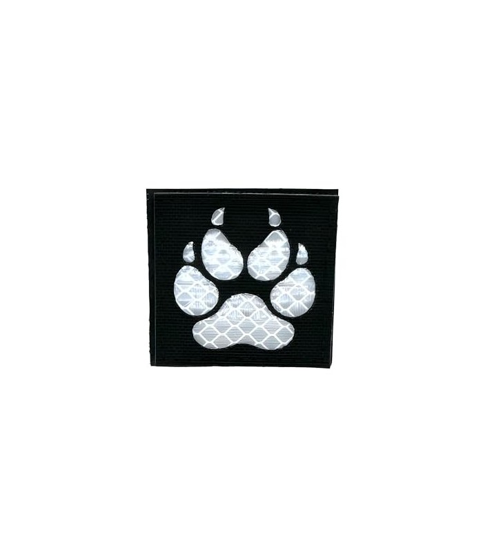 Parche Reflectante Hook and Loop Bear Paw Blanco y Negro - 5x5 cm