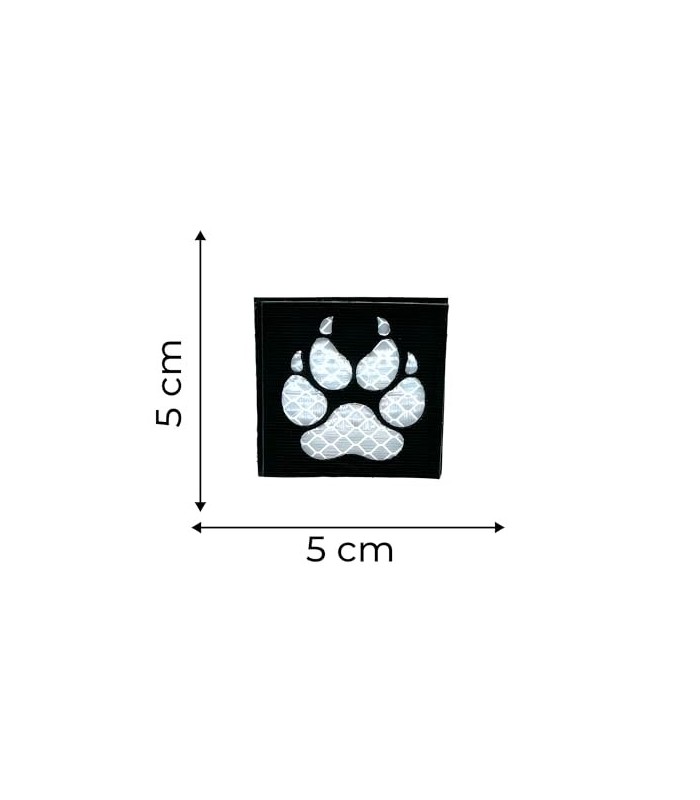 Parche Reflectante Hook and Loop Bear Paw Blanco y Negro - 5x5 cm