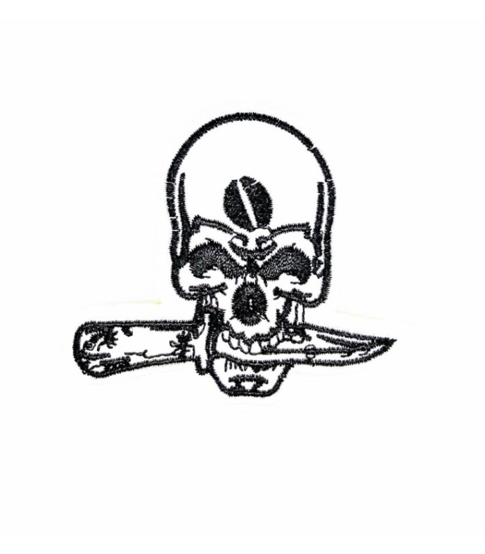 Parche Termoadhesivo Calavera con Cuchillo 7x6cm