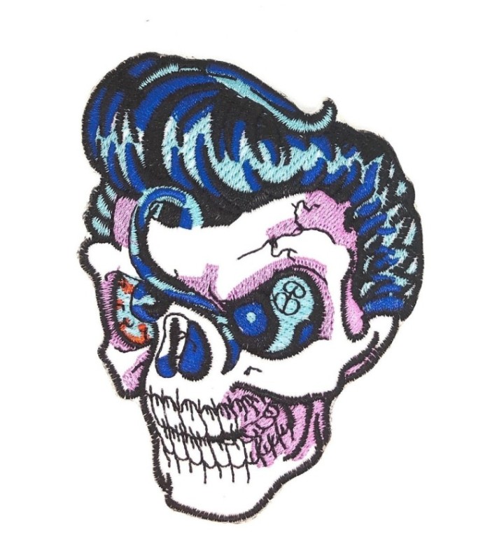 Parche Termoadhesivo Calavera Rockera 9x7,5cm