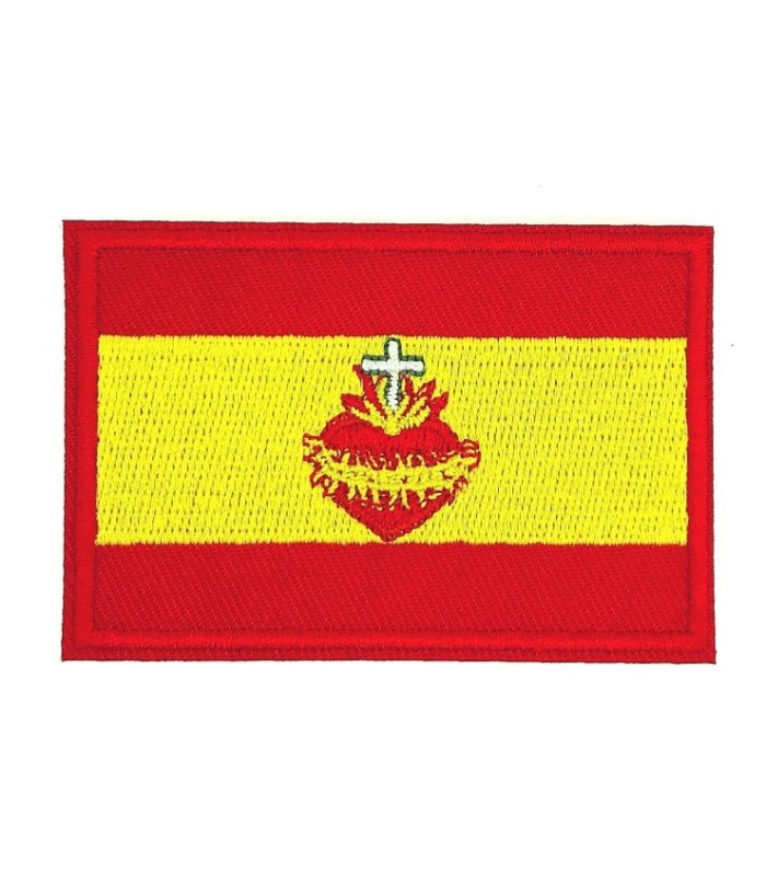 Parche Termoadhesivo de la Bandera de España Sagrado Corazon 7cm