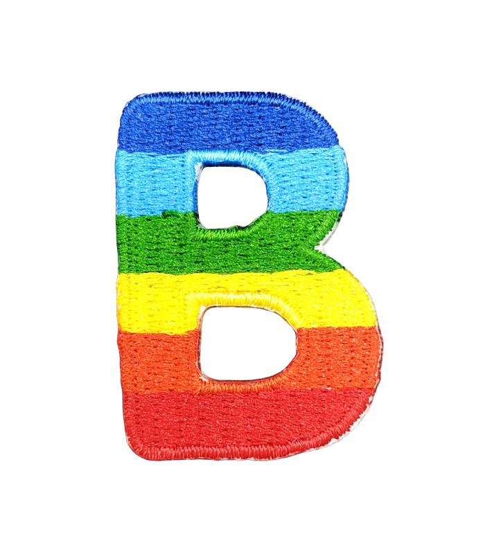 Parche Termoadhesivo Letra Letter B Arco iris 4 cm