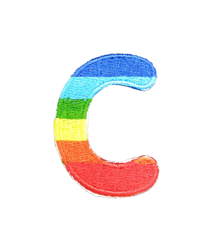 Parche Termoadhesivo Letra Letter C Arco iris 4 cm