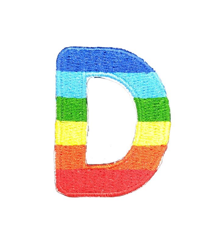 Parche Termoadhesivo Letra Letter D Arco iris 4 cm