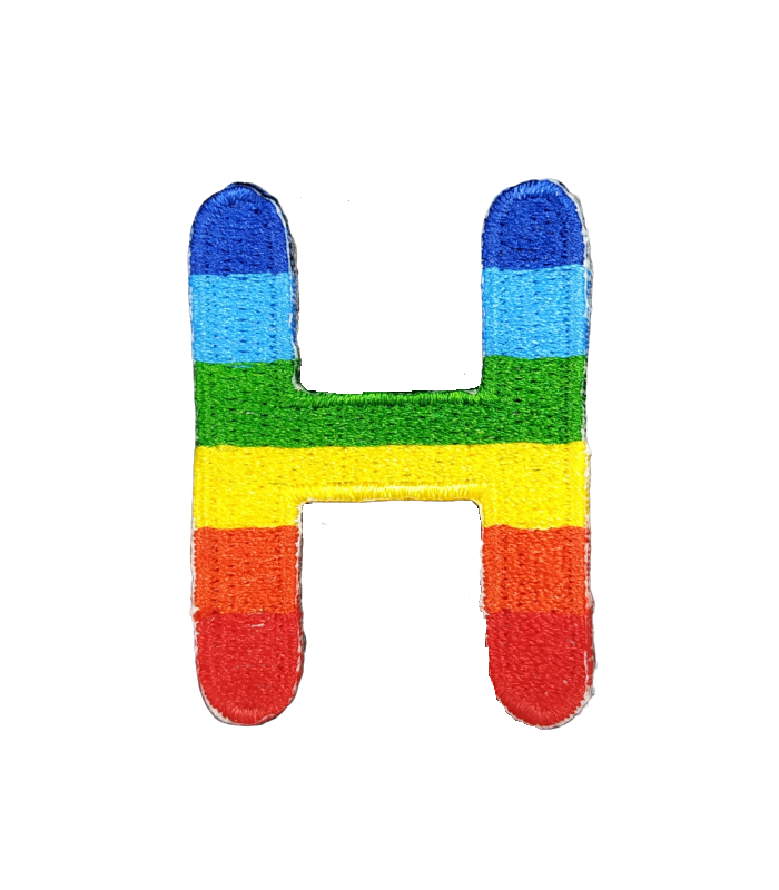 Parche Termoadhesivo Letra Letter H Arco iris 4 cm