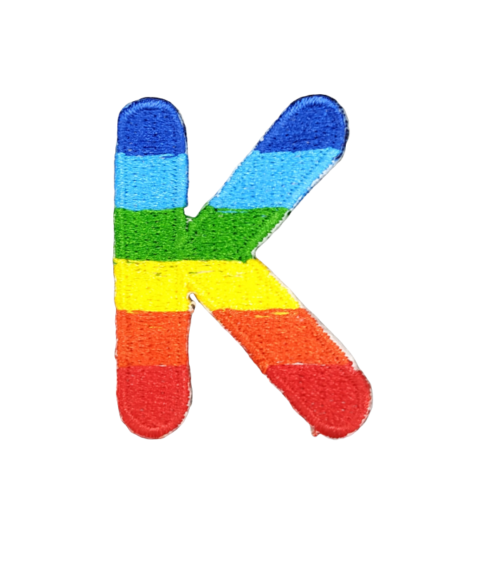 Parche Termoadhesivo Letra Letter K Arco iris 4 cm