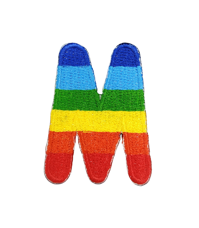 Parche Termoadhesivo Letra Letter M Arco iris 4 cm